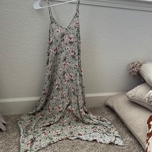 Pink blush floral flowy dress